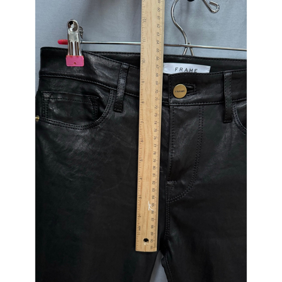 Frame Le Skinny de Jeanne Women's Leather Pants NEW, Black 26 Authentic lamb - Picture 7 of 11